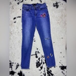 BDG Dark Wash Patchwork High Rise Skinny Leg Denim Jeans Size 30